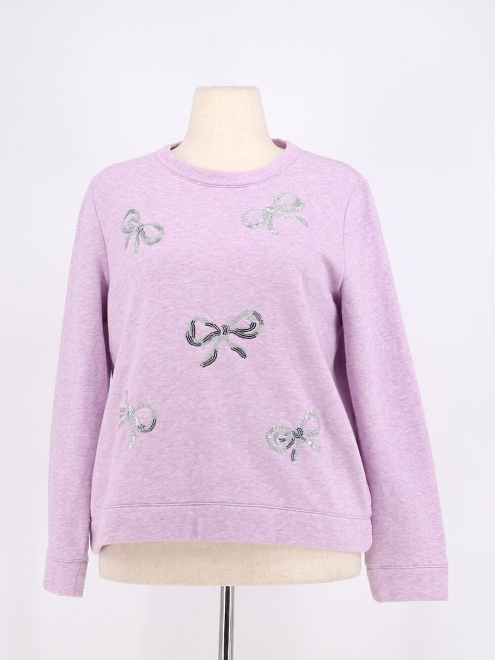 TALBOTS Embellished Crewneck Sweatshirt in Purple Rose Heather Size Lp